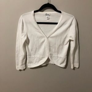 Lilly Pulitzer white cardigan with lace sleeve